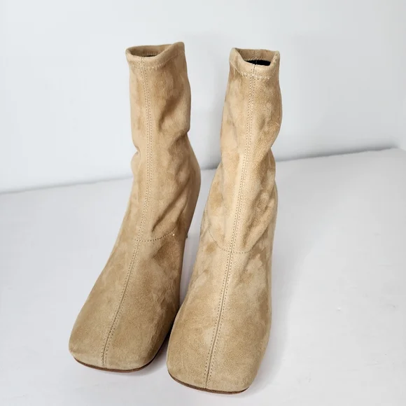 Nicholas Kirkwood Maeva Tan Ankle Boots with Pearl Heel Size 36